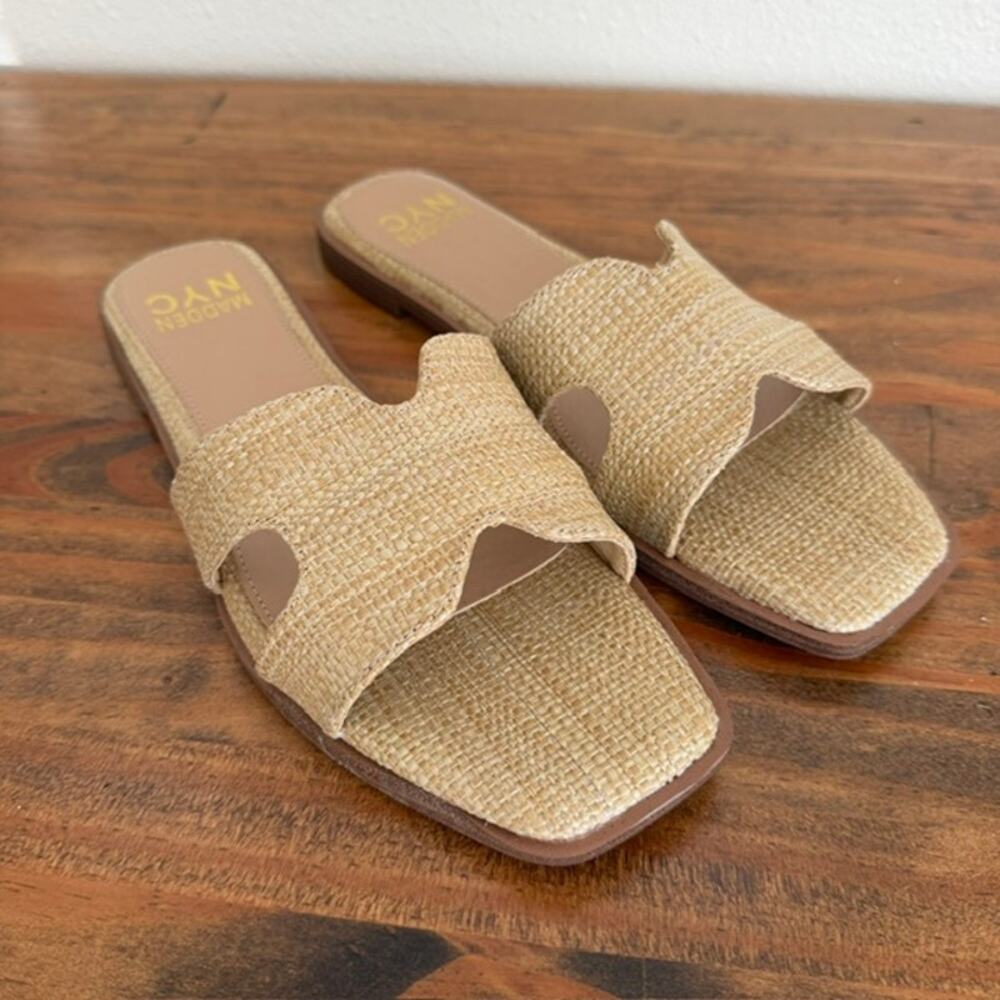 Madden NYC Women's Classic Flat Slide H-Strap Sandals - Size 7